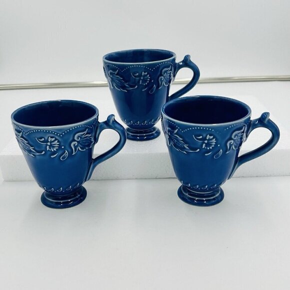 (3) J. Willfred Sadek VERA BRADLEY MY HOME Blue 4.5" Mugs Portugal - Picture 1 of 10